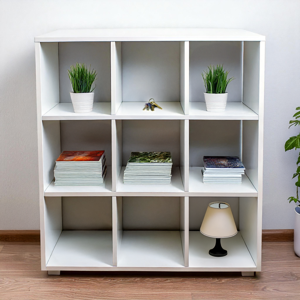 Libreria HOMCOM 80x23.5x123cm - Con 2 Ante E 4 Ripiani, Bianco | Per Soggiorno, Camera