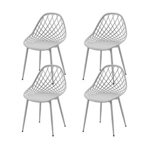 Lot De 4 Chaises Pliantes VEVOR – Blanc, Cadre Métal, Assise PP, Capacité 158 Kg, Pliable, Pour Intérieur/extérieur