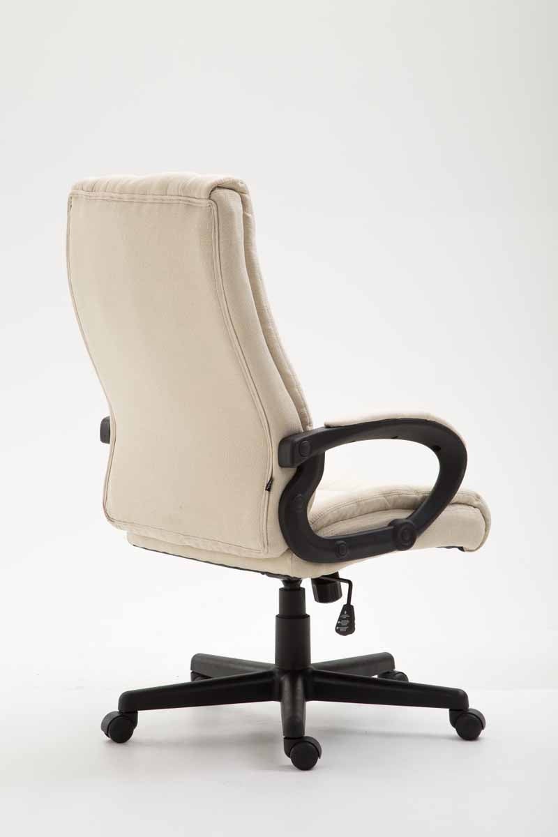 Sillón ejecutivo giratorio tapizado con reposabrazos tapizado en tela color crema estructura de plástico 10_0006988 - 4