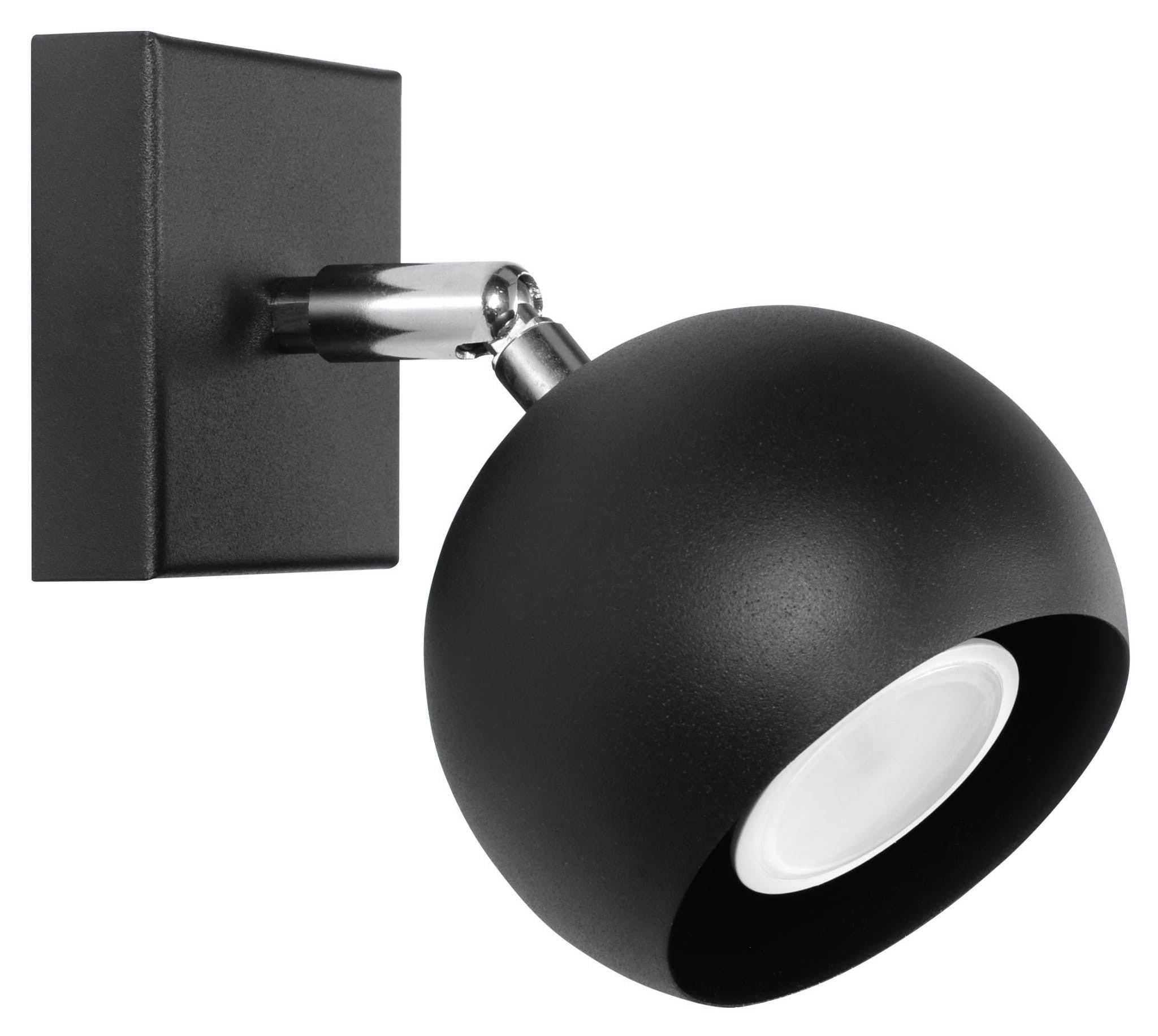 Kinkiet ścienny Oculare czarno-srebrny 1xGU10x40W wym: 10 x 15 x 15 cm metal IP20 Sollux Lighting
