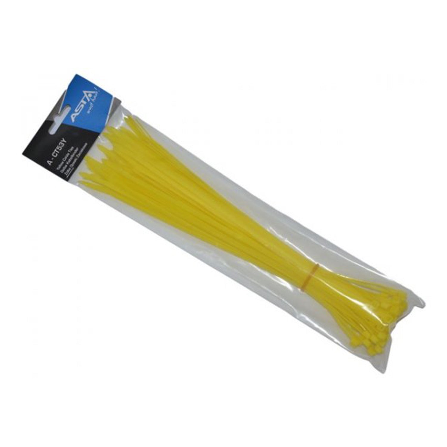 Set 50 coliere de plastic 5x300mm galben 50buc