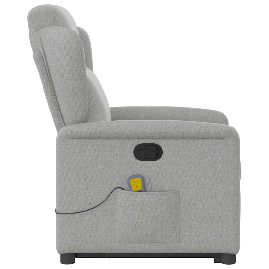 Fauteuil de massage | Fauteuil de relaxation | Chaise de relaxation inclinable gris nuage tissu CFW572507 - 6