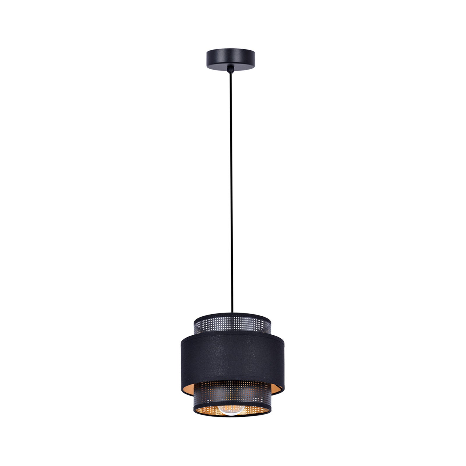 Lampa wisząca Nicea czarno-złota 1xE27x40W wym: 100 x 20 x 20 cm metal Kaja