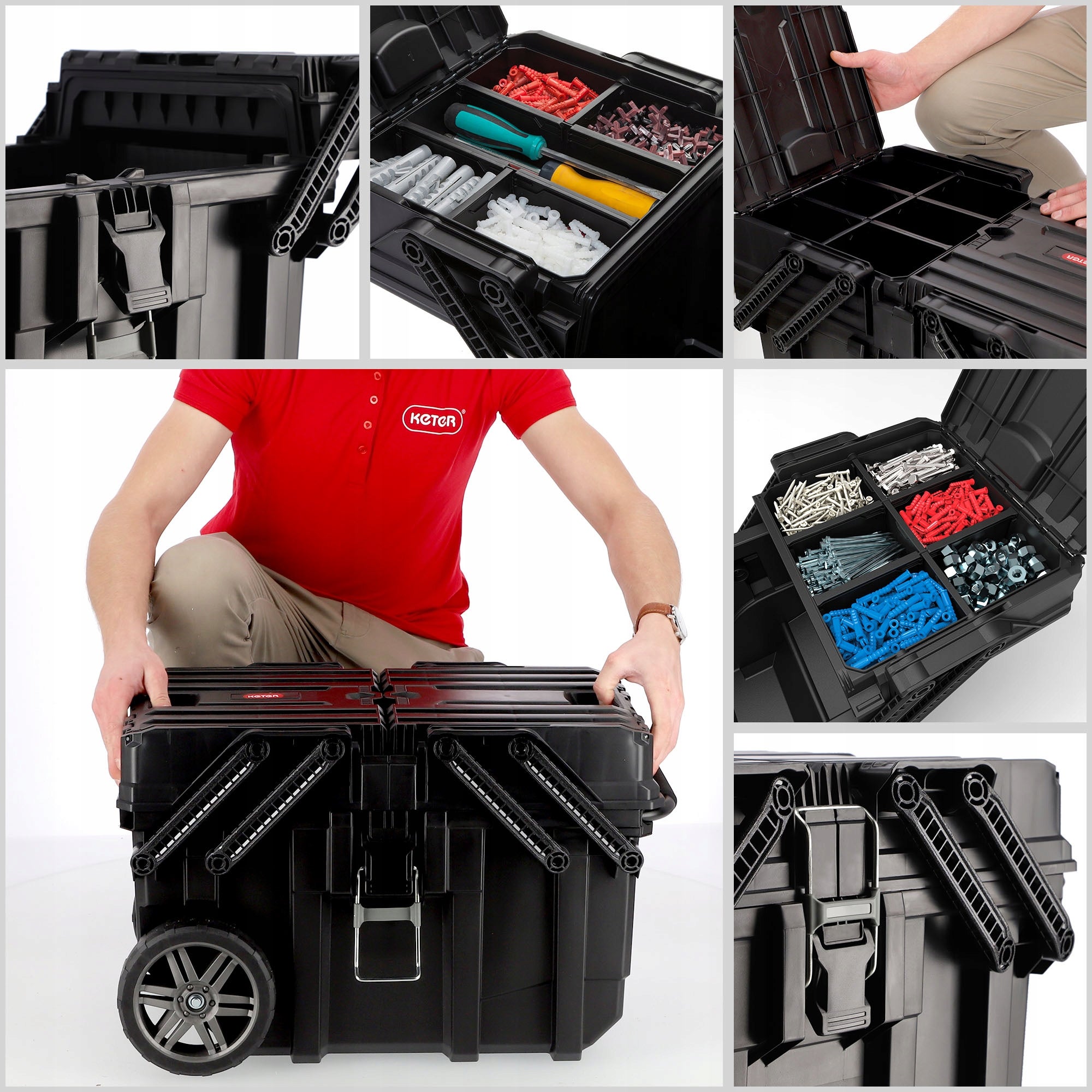 KETER | Caja de obra 15G, Negro, 64,6 x 37,3 x 41 cm, Plástico - 4