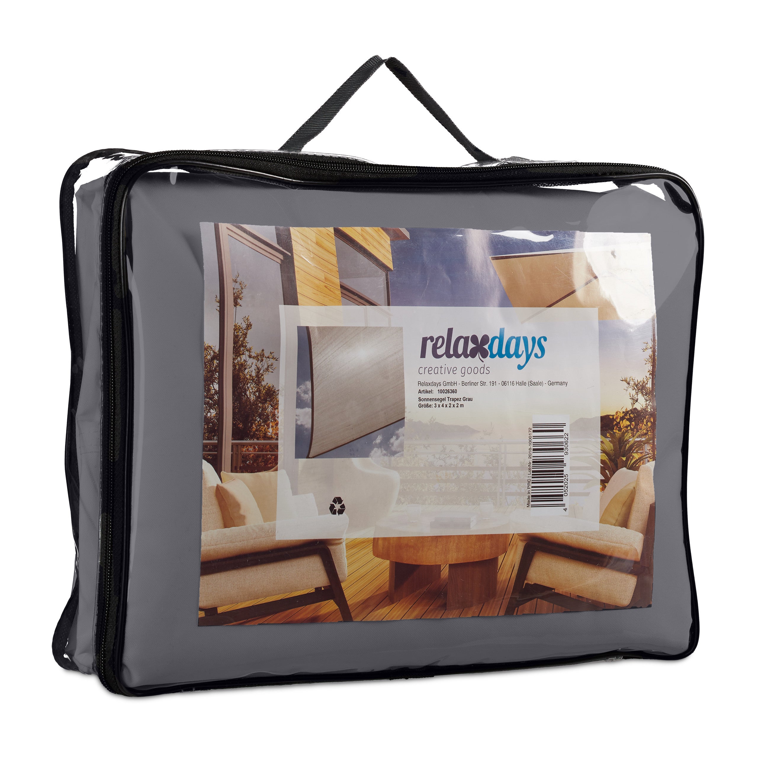 Relaxdays Voile d’ombrage trapèze diffuseur d’ombre protection, résistant à l'eau et UV, terrasse toile 3x4x2x2 m, gris - 9