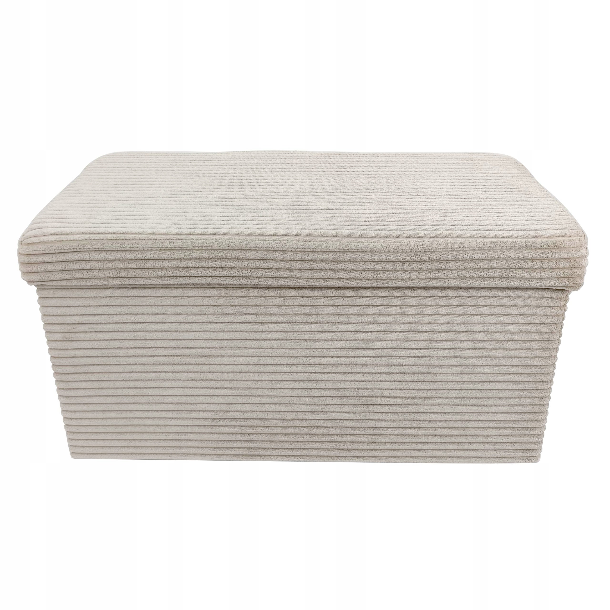 Pufa ze schowkiem siedzisko tapicerowana otwierana elegancka Lampas duo taupe - 5