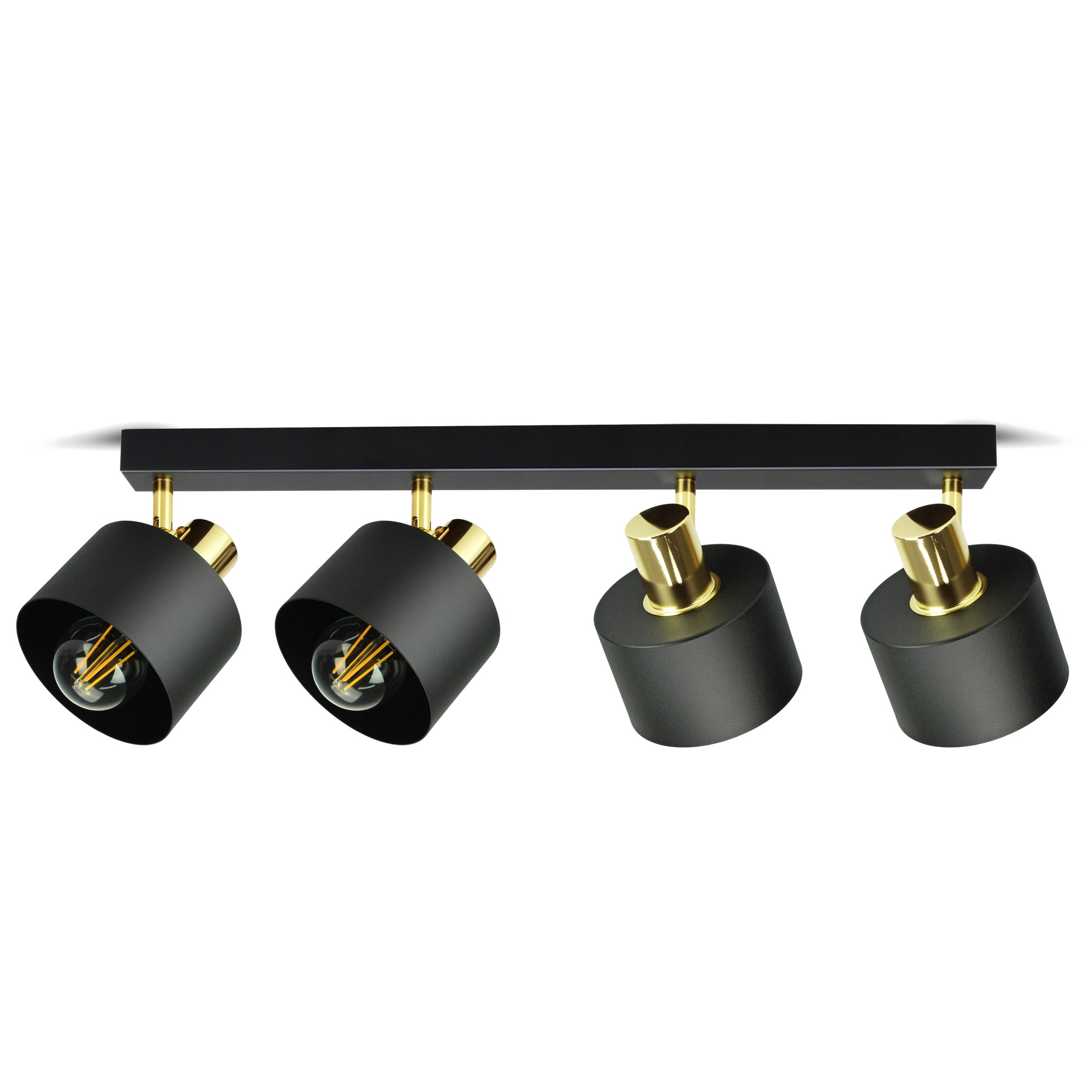 Lampa sufitowa żyrandol plafon czarna złota classic spot bg4 led e27