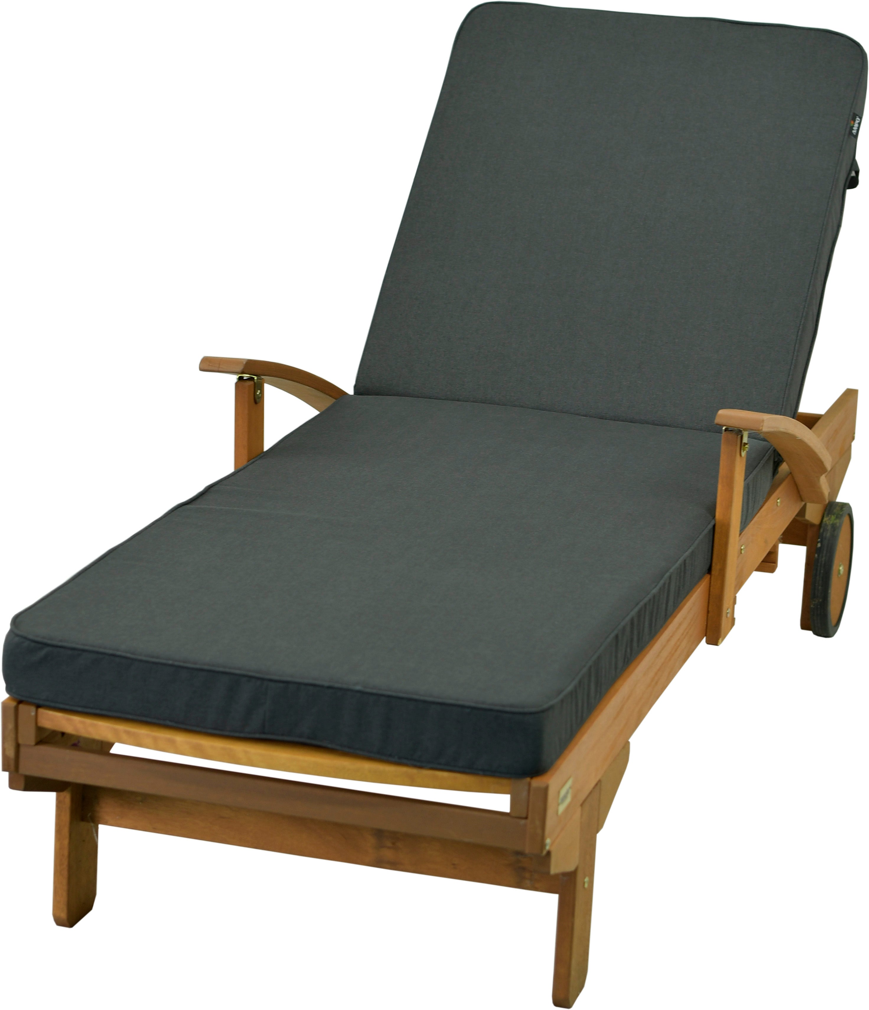 Poduszka na leżankę ogrodową AMPO wodoodporna ciemny szary 1 szt.