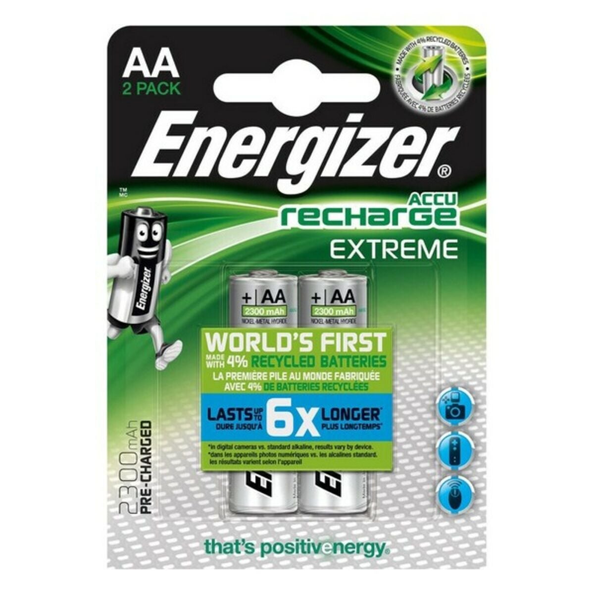 Energizer Accu Recharge Extreme 2300 AA BP2 Batterie rechargeable Hybrides nickel-métal (NiMH) - 4