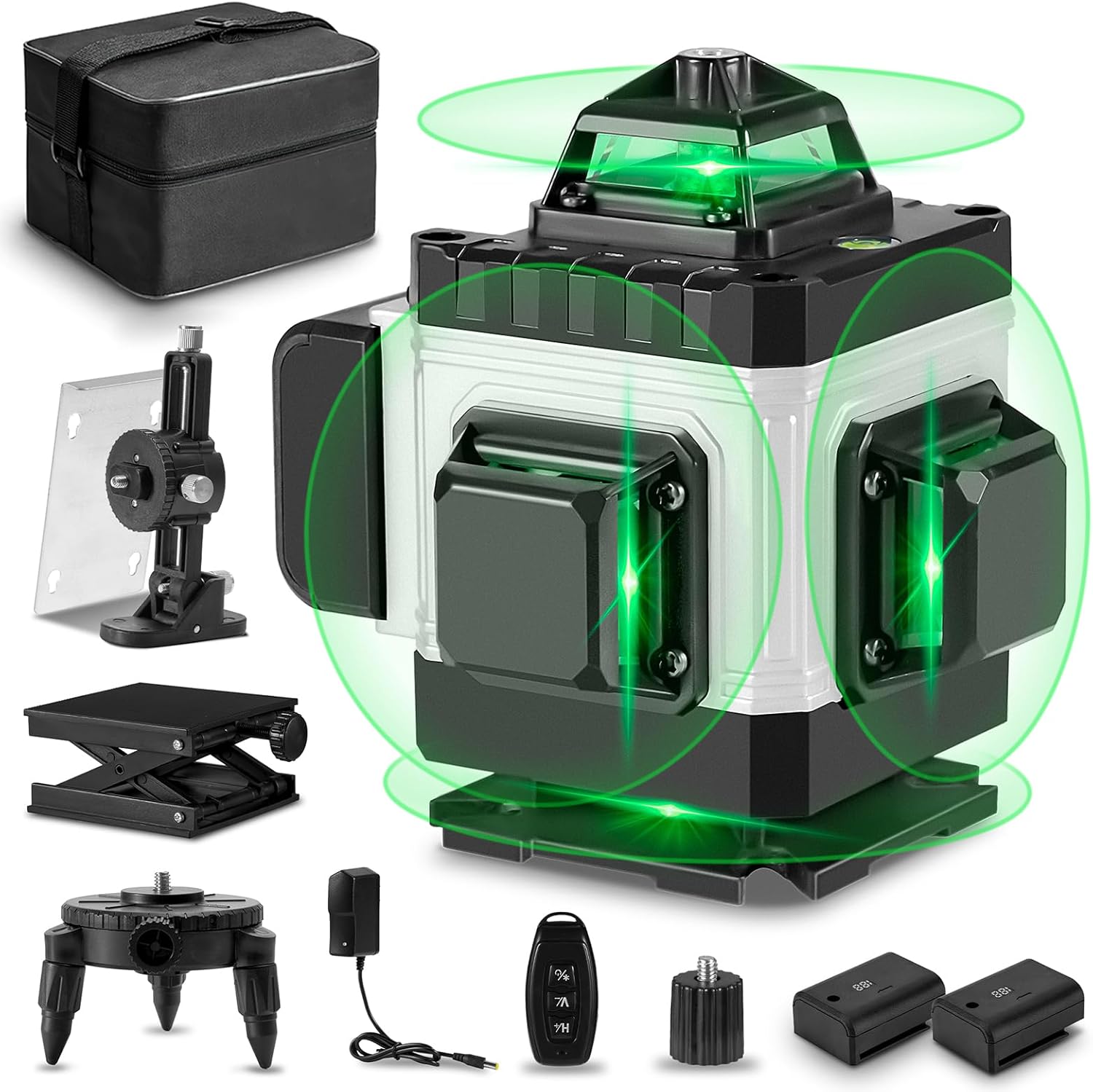 BEAFACE Niveau laser vert 4D - 16 lignes, mise à niveau automatique à ...