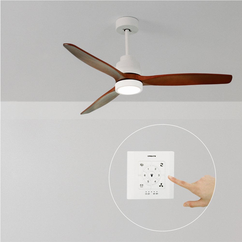 WINDSTYLANCE DC - Ventilateur de Plafond 40W Silencieux Ø132 cm - Avec lumière et contrôleur mural + télécommande - 2