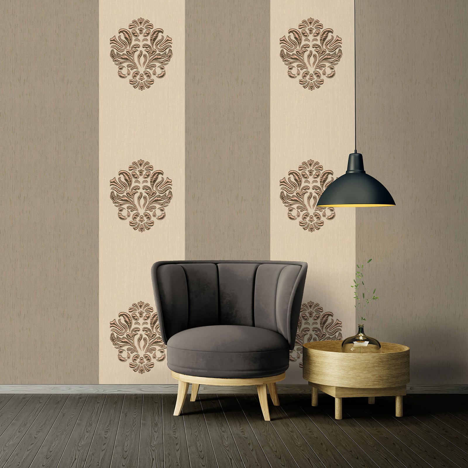 Papel pintado dorado, beige y negro estilo barroco papel pintado decorativo brillante papel pintado moderno para sala de estar