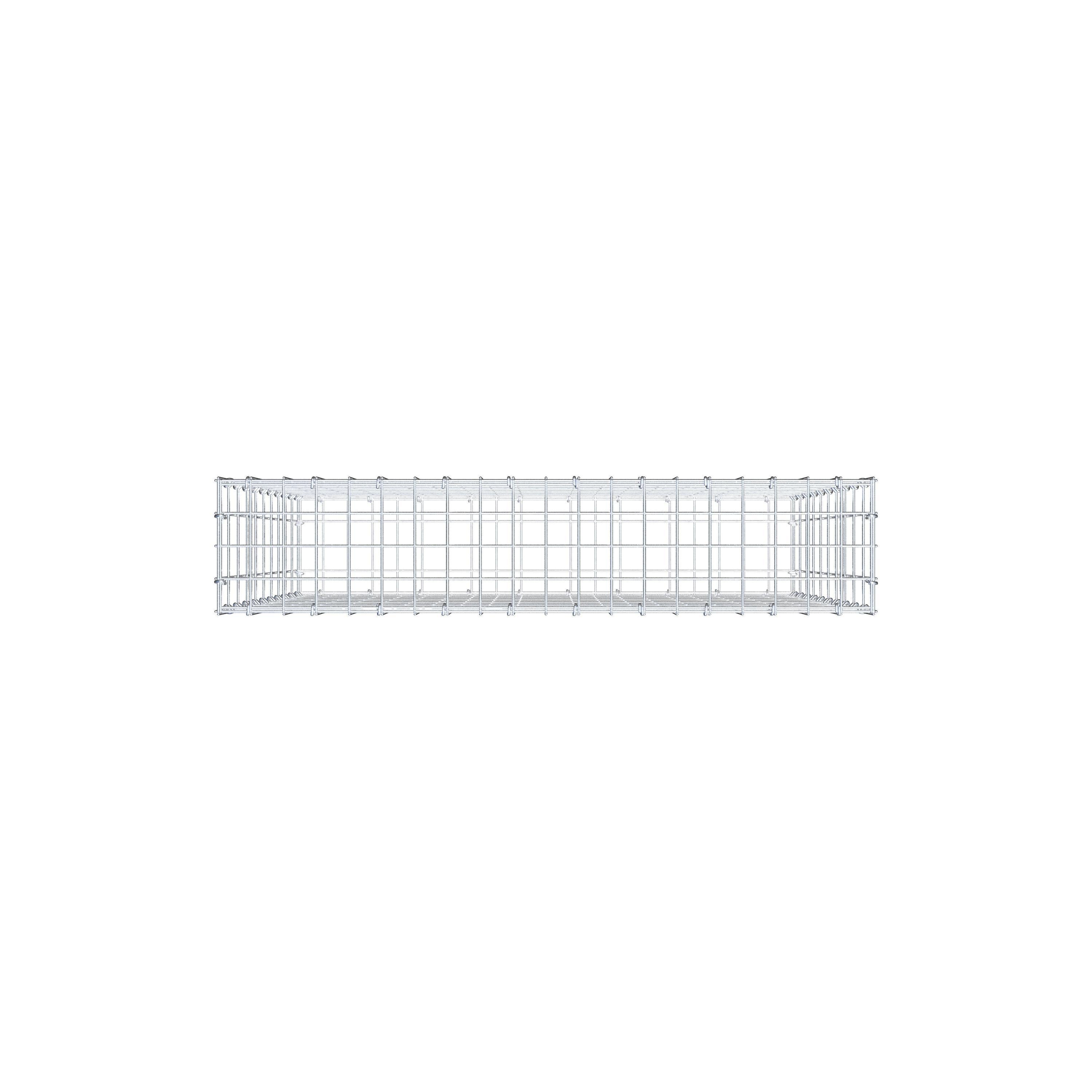 Gavión de acero galvanizado 100x100x20cm (LxAxP), malla 5 x 10cm, Anillo en C, jaula metálica para muro o jardín - 9