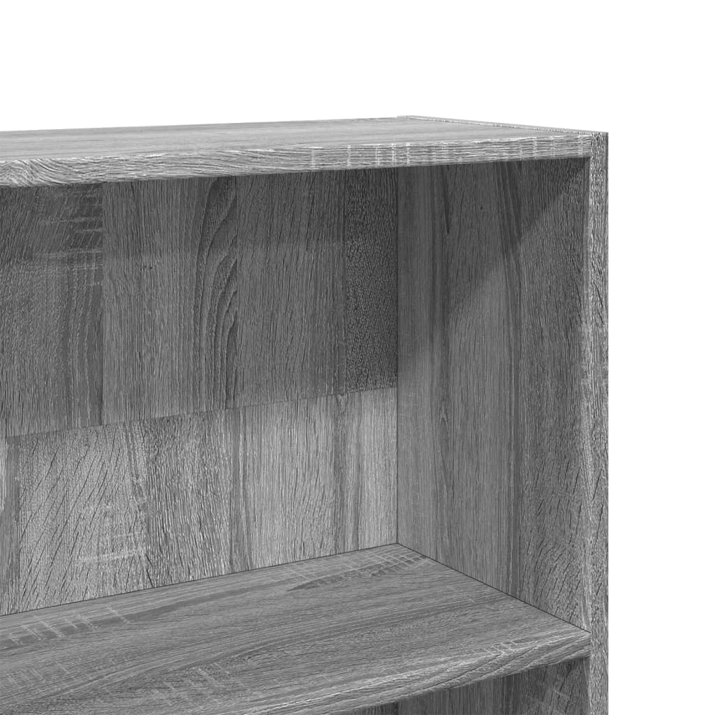Bibliothèque pour Séjour en Bois Gris H. 176 x l. 80 x P. 24 cm - 7