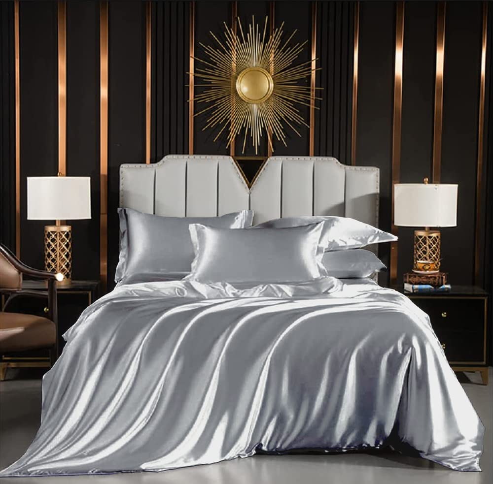 Completo Lenzuola Matrimoniali, Biancheria da Letto in Microfibra, Set Lenzuola Sotto Con Angoli