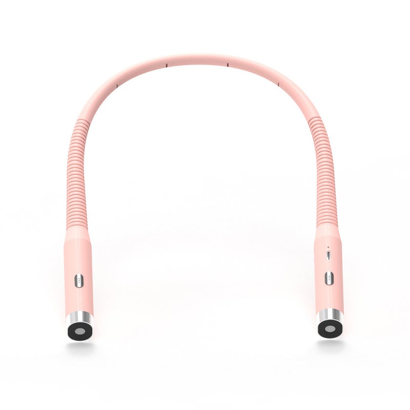 Różowa lampka do czytania, dwugłowicowa składana lampka biurkowa, latarka, akumulatorowa lampka nocna do sypialni.