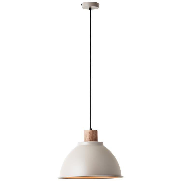 Brilliant Lampa wisząca Erena 38cm taupe metal/drewno 1x A60, E27, 60 W, odpowiednia do zwykłej żarówki (brak w zestawie) - 3
