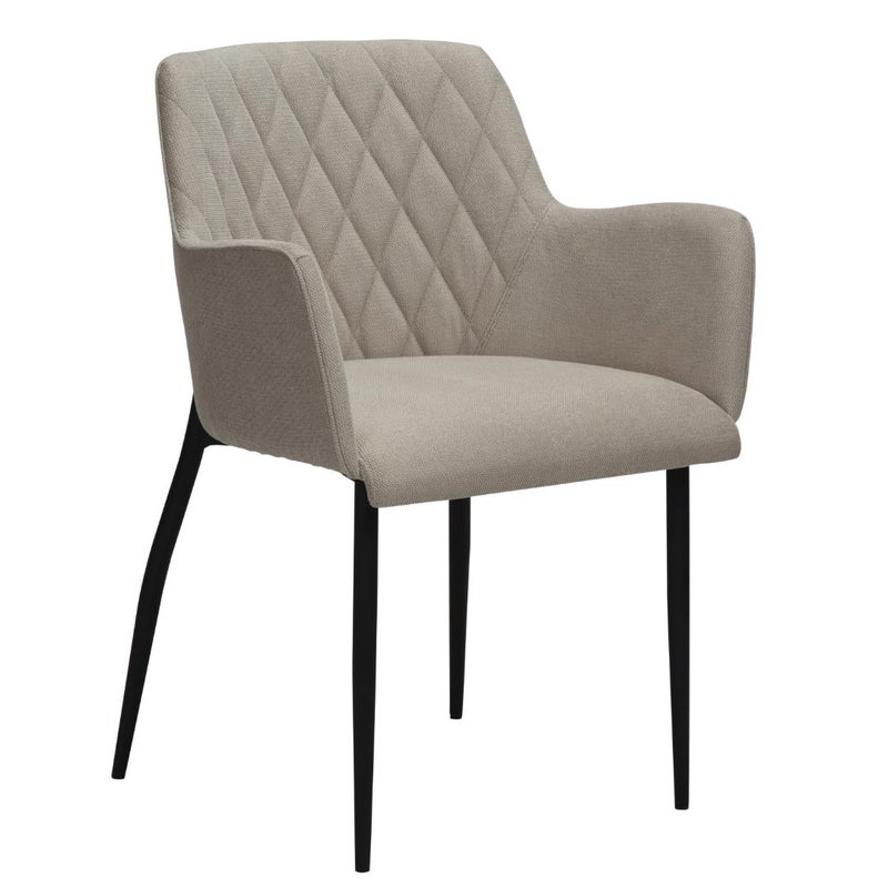 Rombo Dan-Form krzesło stołowe z podłokietnikami piaskowy szary.