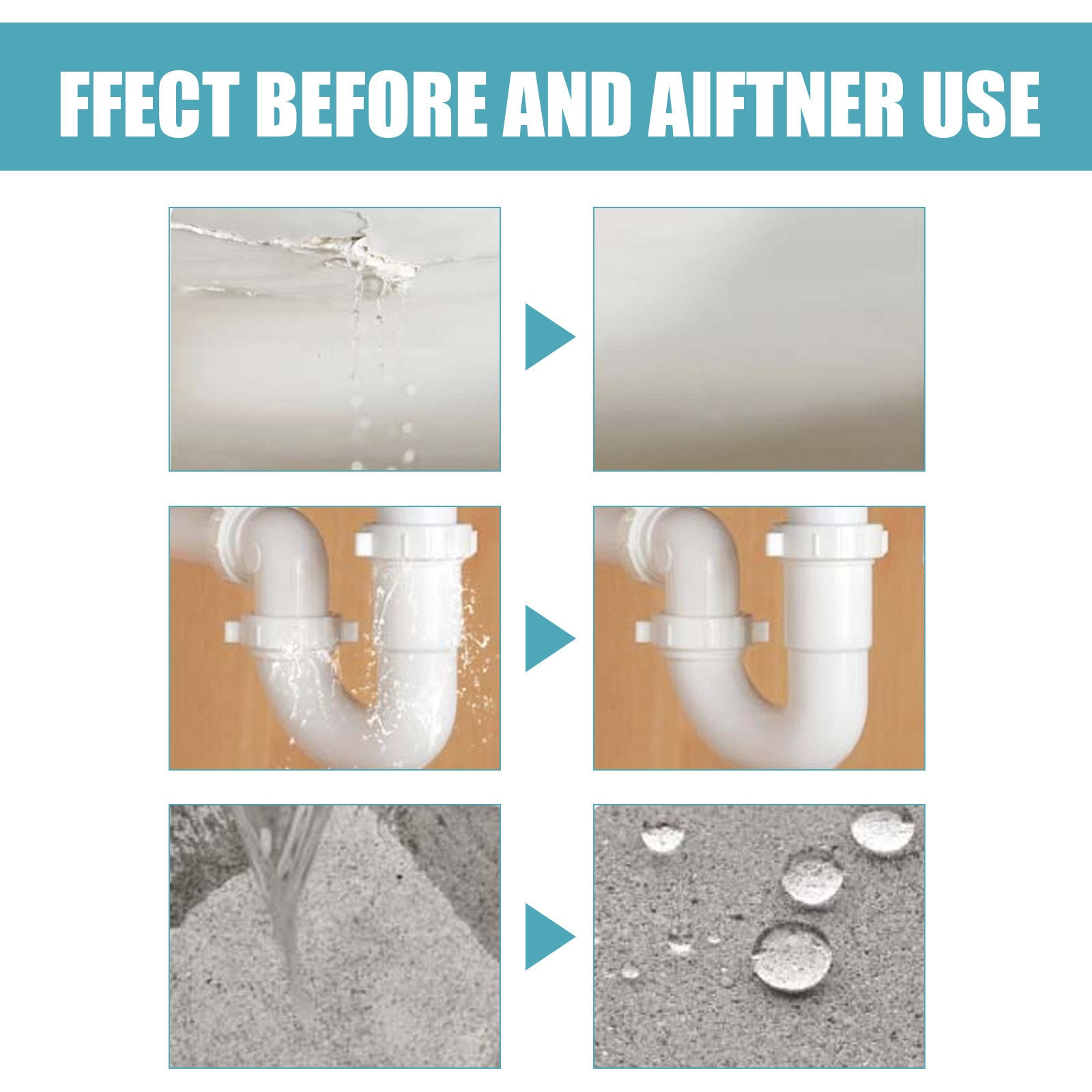 Agent Anti-fuite imperméable Super puissant, scellant d'isolation étanche, adhésif de réparation de fuite Transparent (100g), 8 paquets - 7