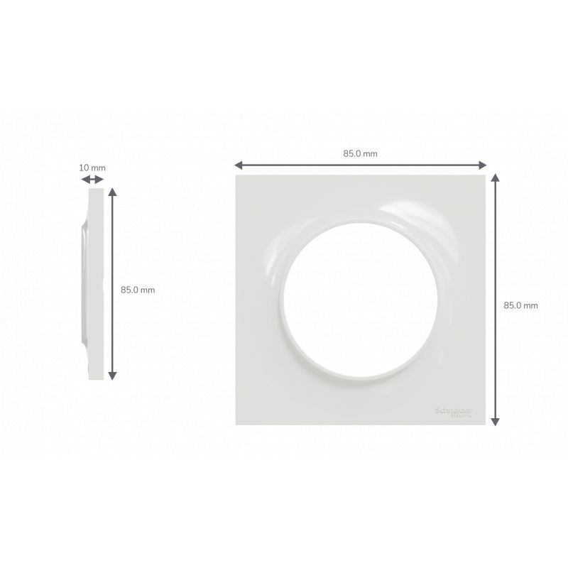 Plaque de finition Odace 1 poste blanc Schneider Electric - 4