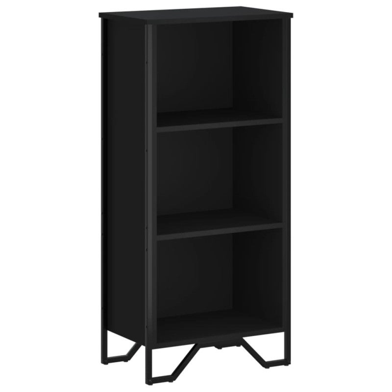 Bibliothèque noir 50x31x106 cm bois d ingénierie - 2