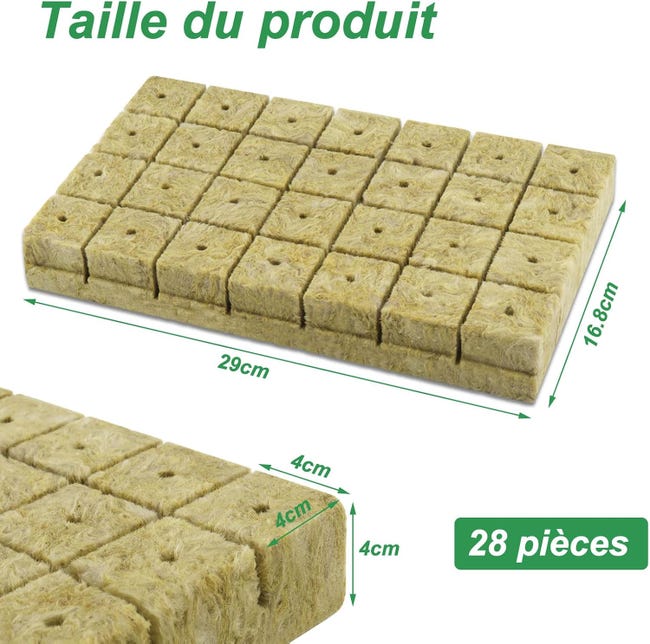 28 Cubi Di Lana Di Roccia 4x4x4 Cm Per Coltivazione Idroponica - Propagazione Piante E Talee - Foto 2