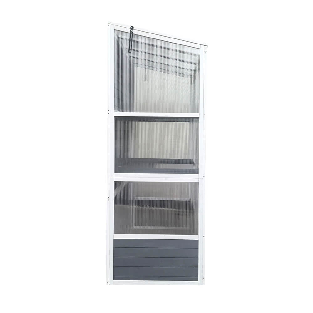 HOME DELUXE Serre adossée YANA GREEN – Gris | Serre en aluminium avec panneaux en polycarbonate pour terrasse et jardin - 5