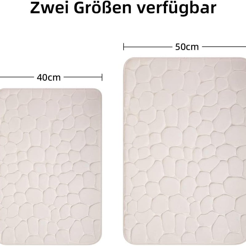 Mata łazienkowa - Mata chłonna pod prysznic - Mata antypoślizgowa do łazienki i salonu - 50 x 80 cm - Biała