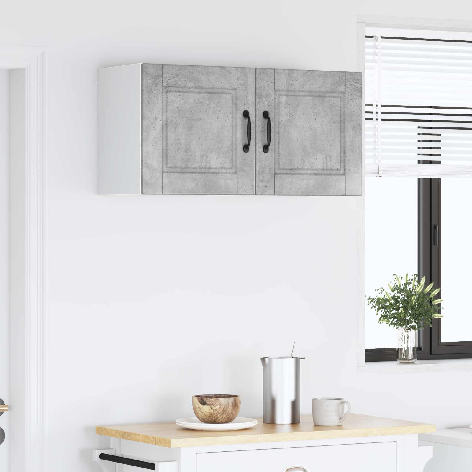 Meuble mural, 2 pièces, gris béton, 40 × 31 × 40 cm | Leroy Merlin
