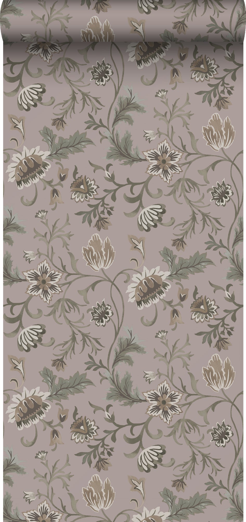 Tapeta zabytkowe kwiaty starego różu - 50 x 900 cm - ESTAHOME