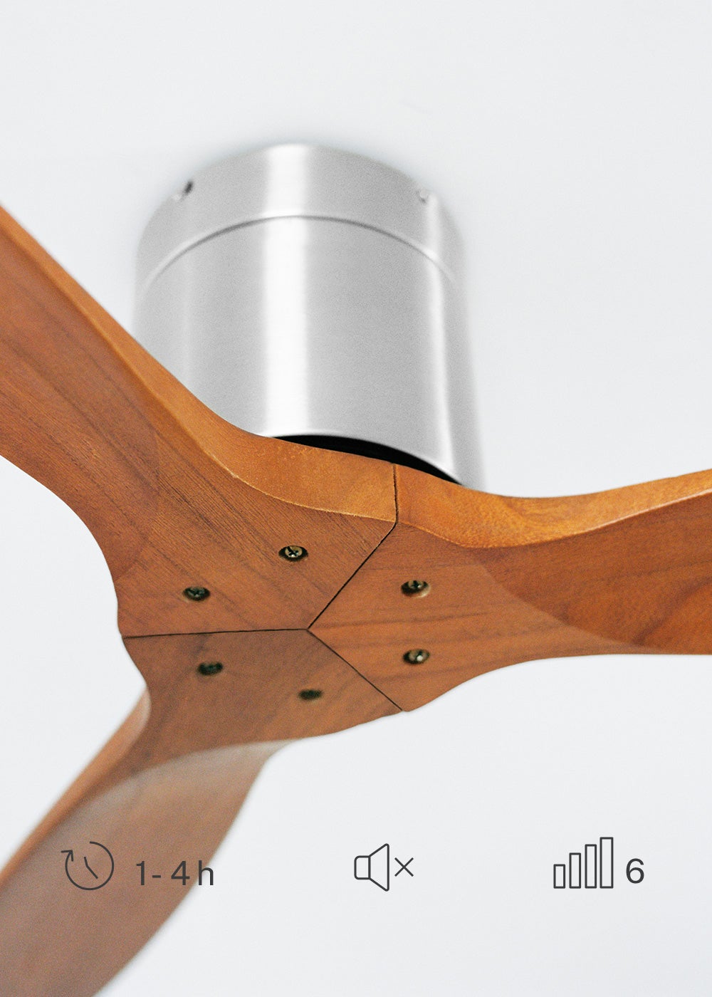 CREATE - WIND CALM M - Ventilateur de plafond silencieux 40W avec pales techniques en ABS Ø132cm sans eclaraige avec contrôleur mural - 7