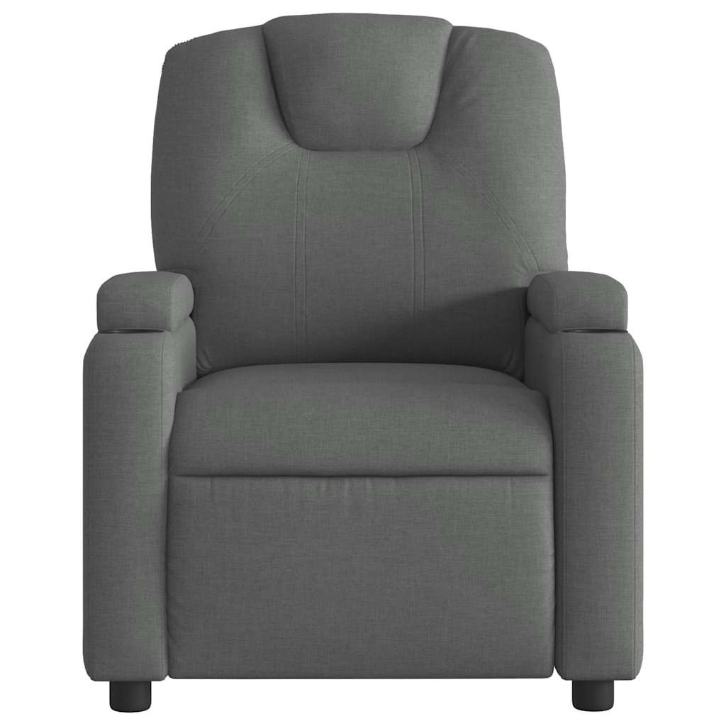 Fauteuil inclinable en tissu gris foncé - 3