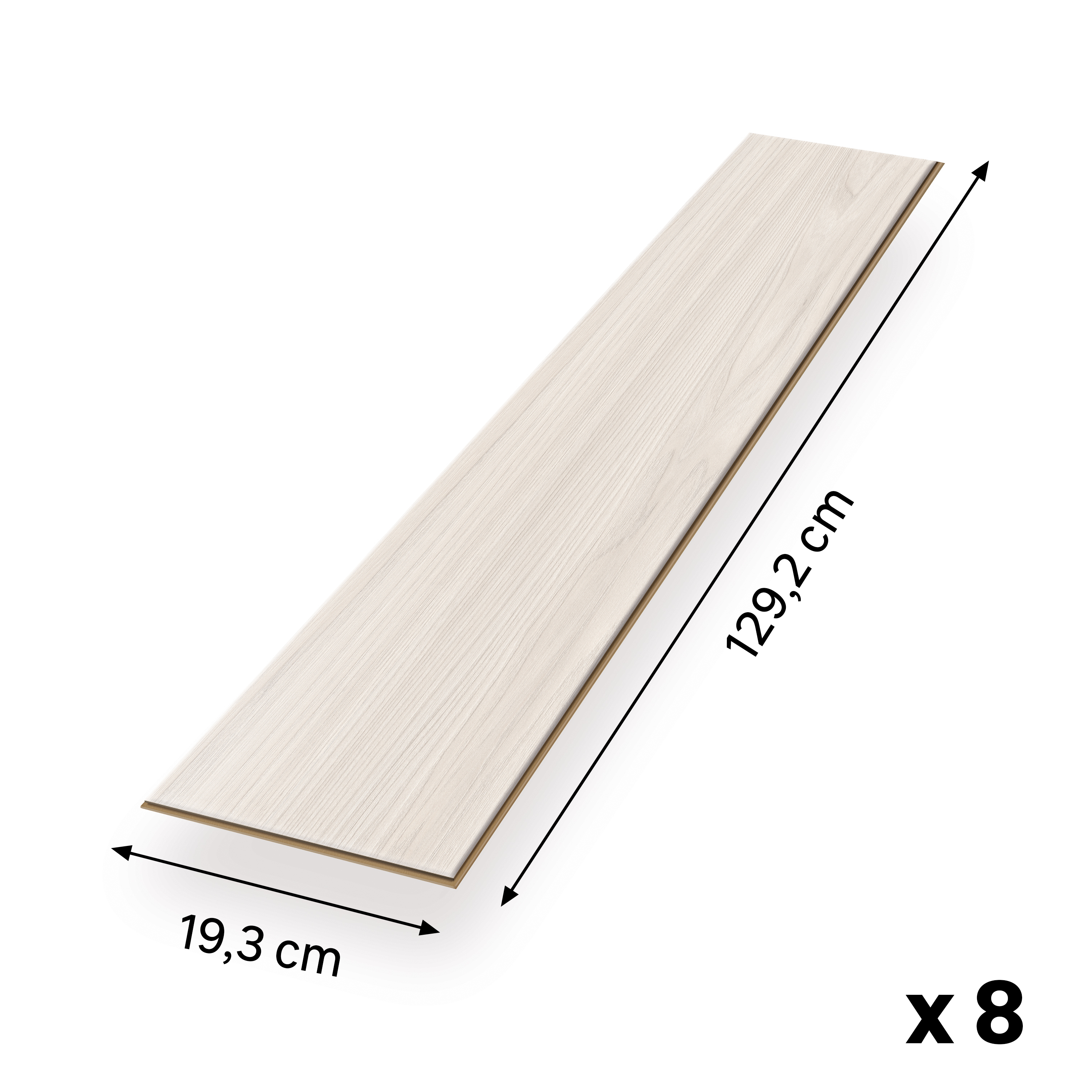 EGGER Sol stratifié NatureSense Aqua EL1096 Acacia Sheffield blanc 1292 x 193 x 8mm - 2