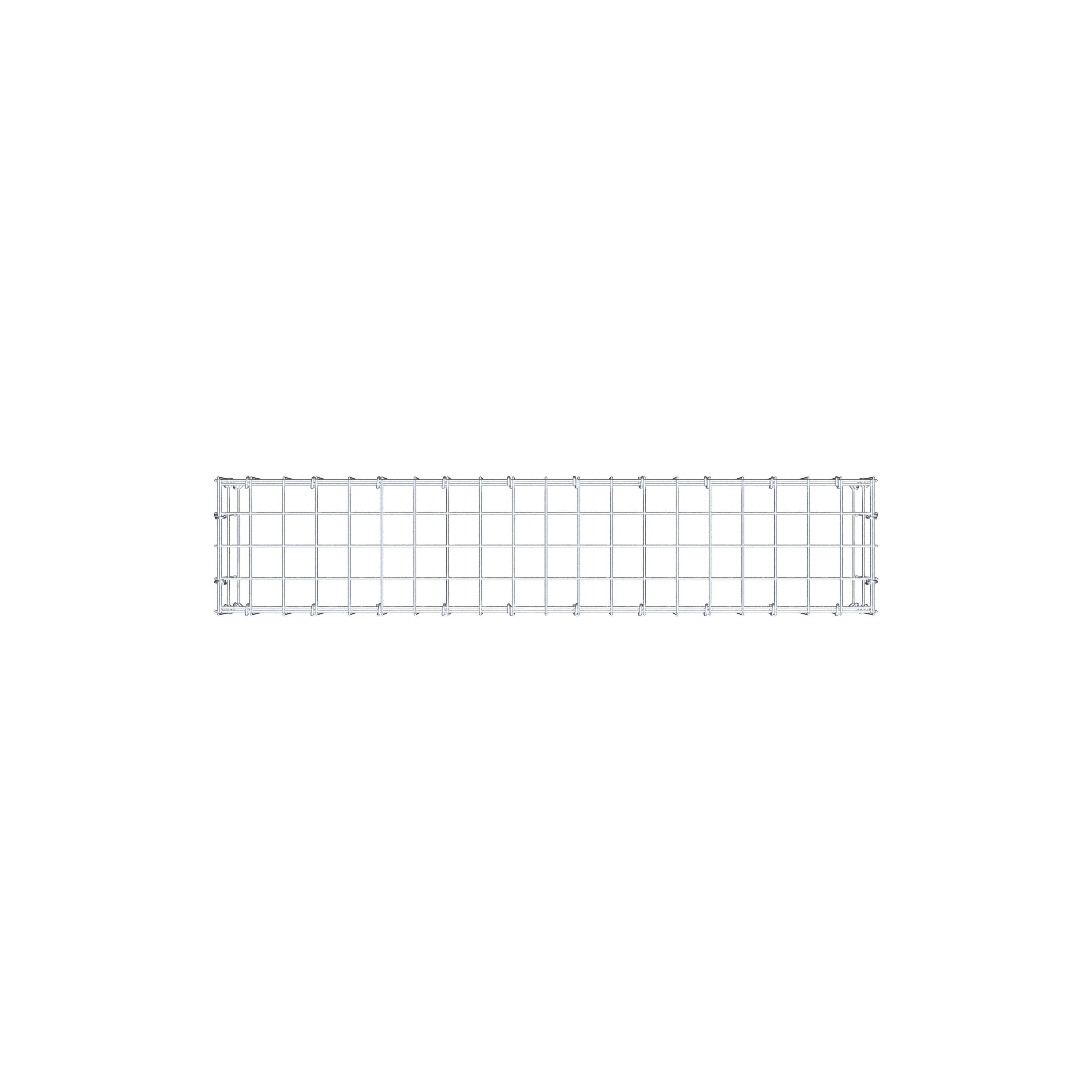 Gavión para apilar en acero galvanizado 100x20x20cm (LxAxP), malla 5 x 10cm, Anillo en C, sin rejilla inferior - 9