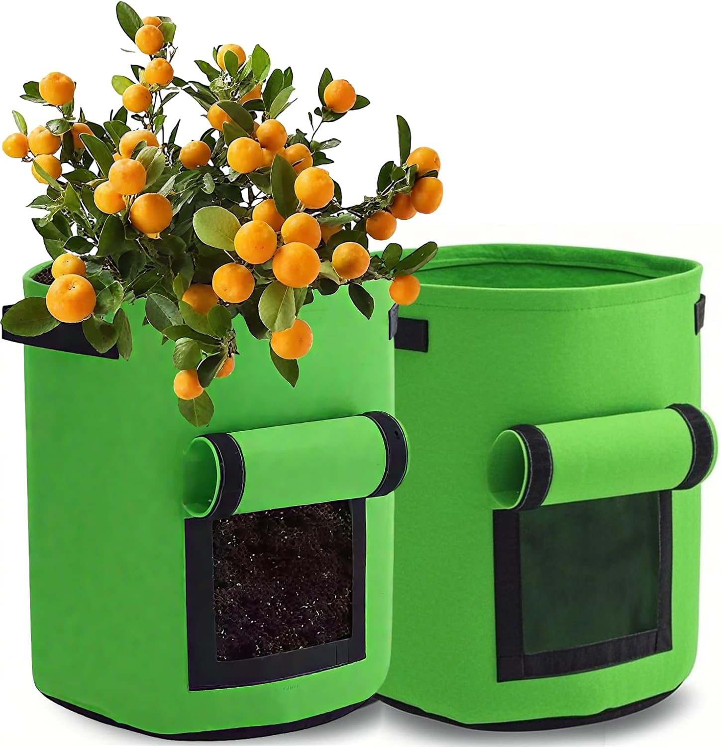 35*40 cm Zielona torba do sadzenia ziemniaków 2 oddychające doniczki do uprawy warzyw Otwarte filcowe wiadro do sadzenia