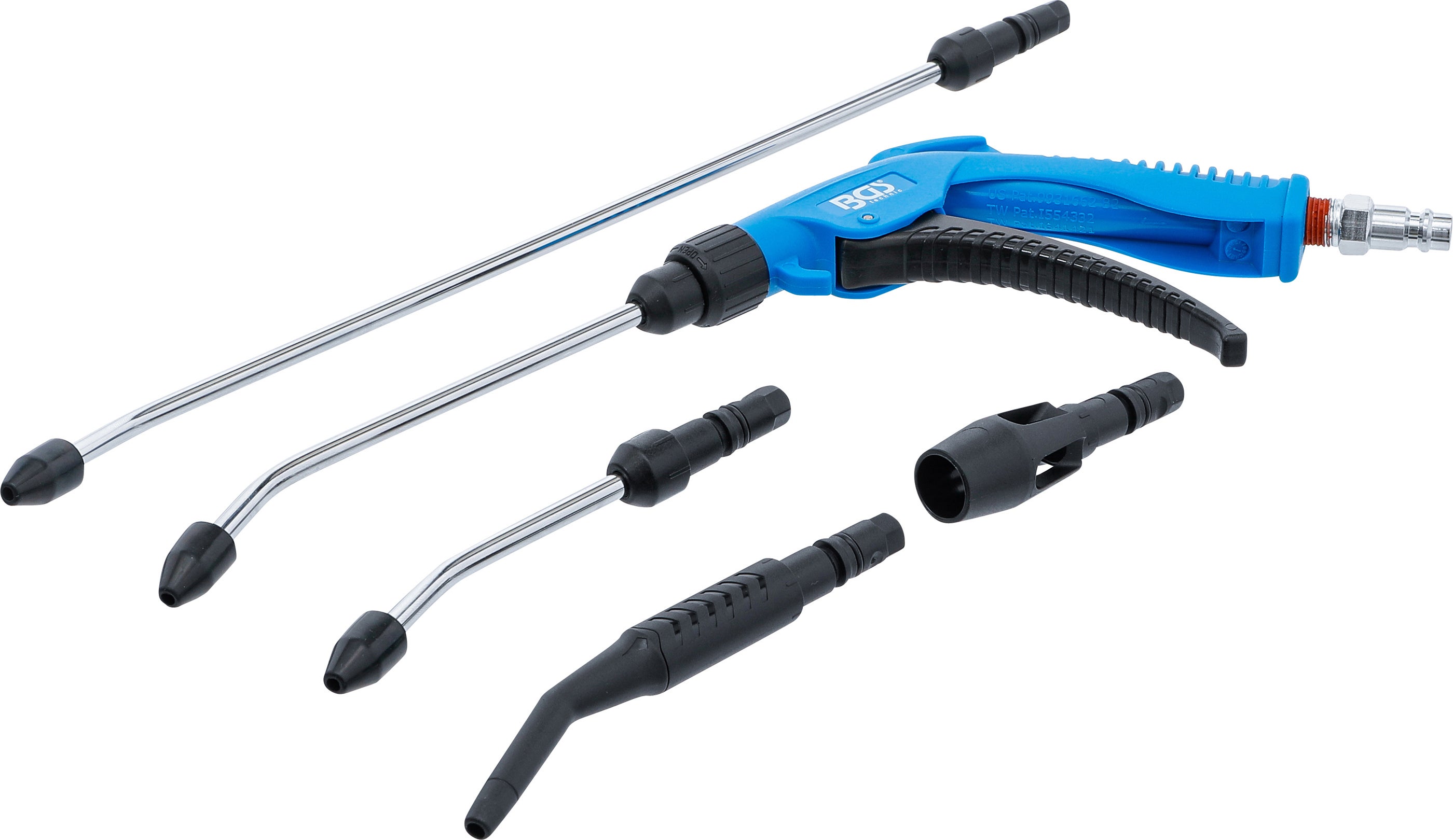 BGS 7177 | Pistola pneumatica per soffiaggio | con 5 inserti