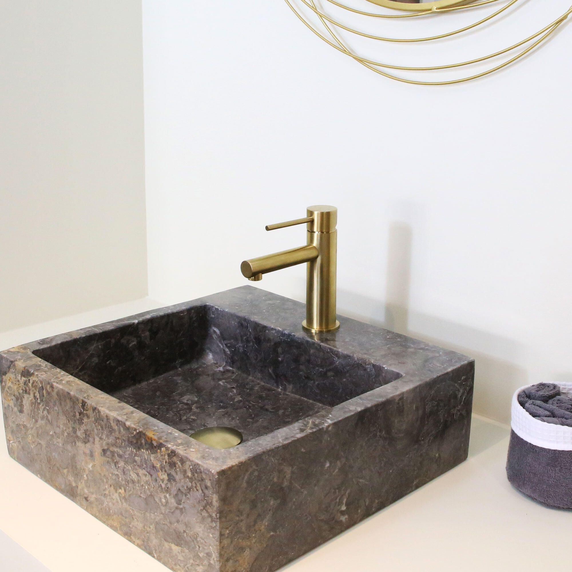 Miscelatore per lavabo M, oro spazzolato, Envol, ESSEBAGNO - 4