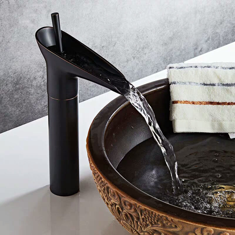 Rubinetto Per Lavabo Da Bagno, Rubinetto Alto Nero, Miscelatore Per Lavabo Da Bagno 80697268