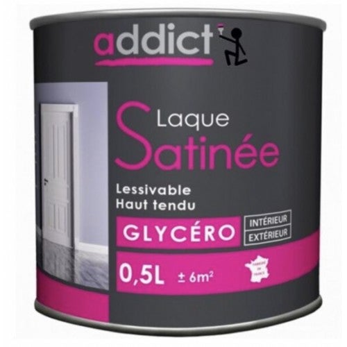 Peinture glycéro déco tous supports blanc satin 0.5L ADDICT