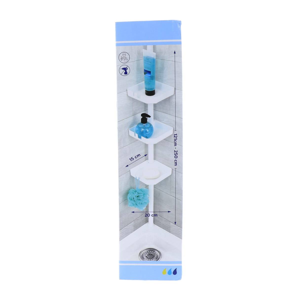 Porte-serviettes Autoportant 3 Niveaux - Support Métallique Blanc Stable - Pour Salle De Bain, Buanderie - Sans Perçage, Facile à Déplacer - 9