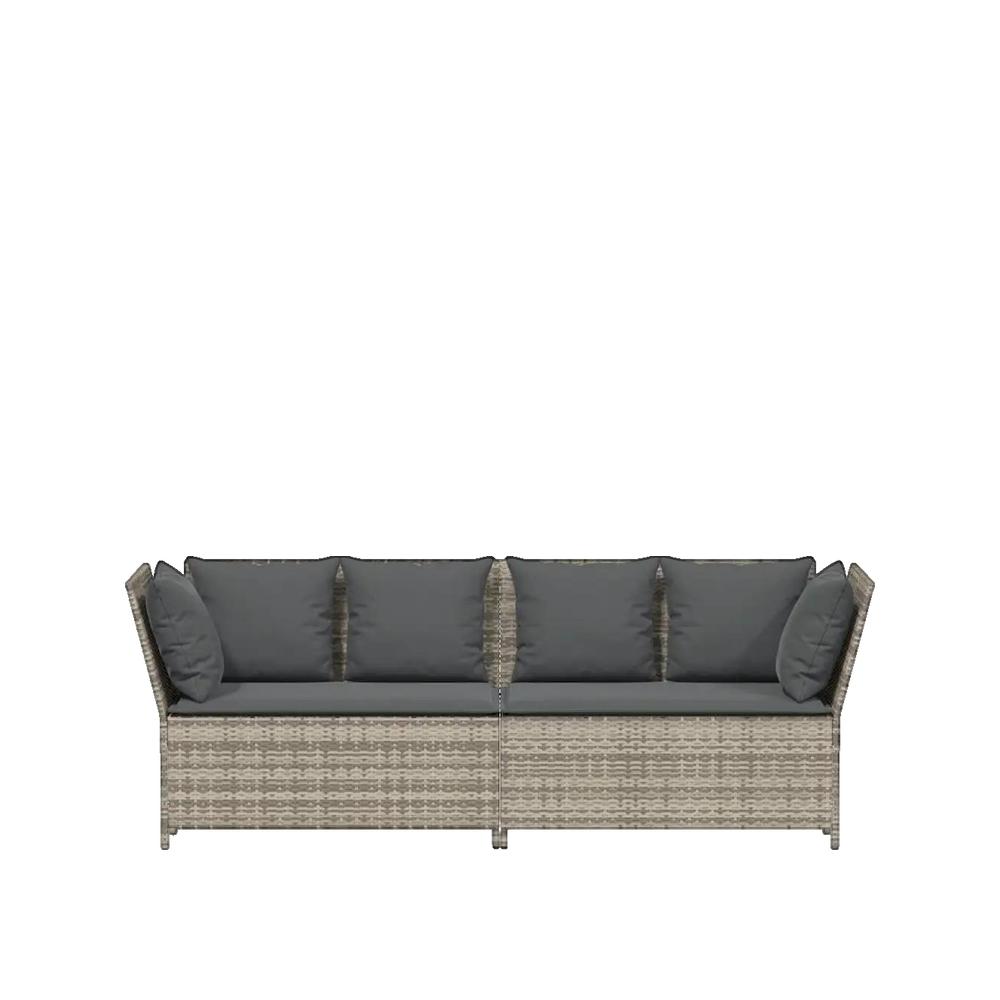 Sofa ogrodowy vidaXL z rattanu syntetycznego szary modułowy wygodny