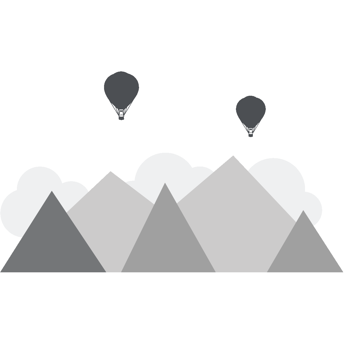 Adesivo bambino giganti montagne scandinave Bergen - Sticker adesivo - adesivi murali - 70x95cm - 2