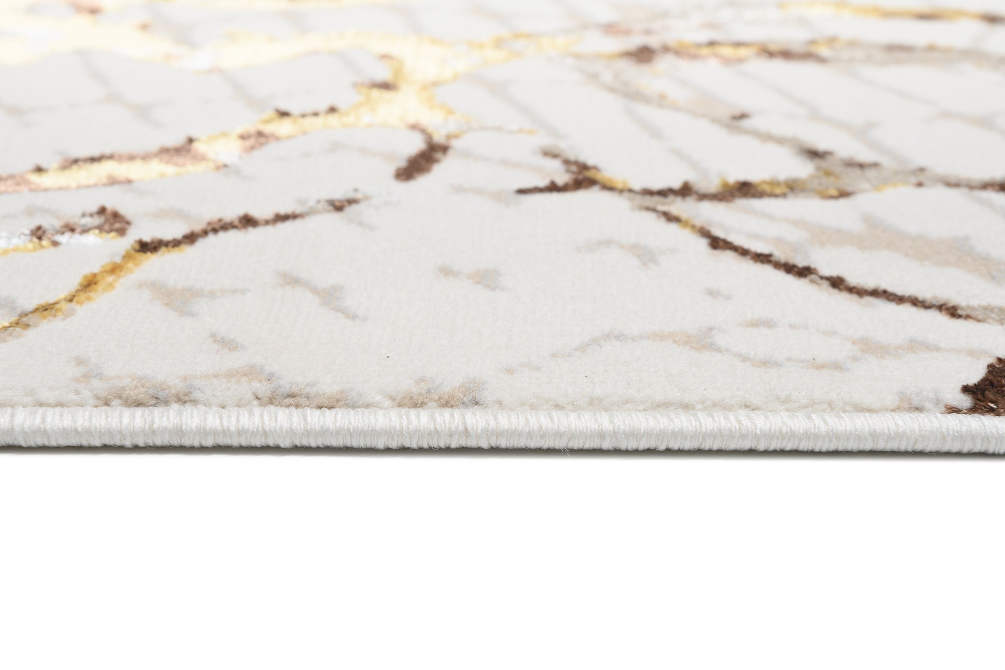 TAPISO Golden Tapis de Salon Moderne Beige Or Crème Marron Moucheté Motif Peau de Serpent Doux Poil Court 80 x 150 cm - 5