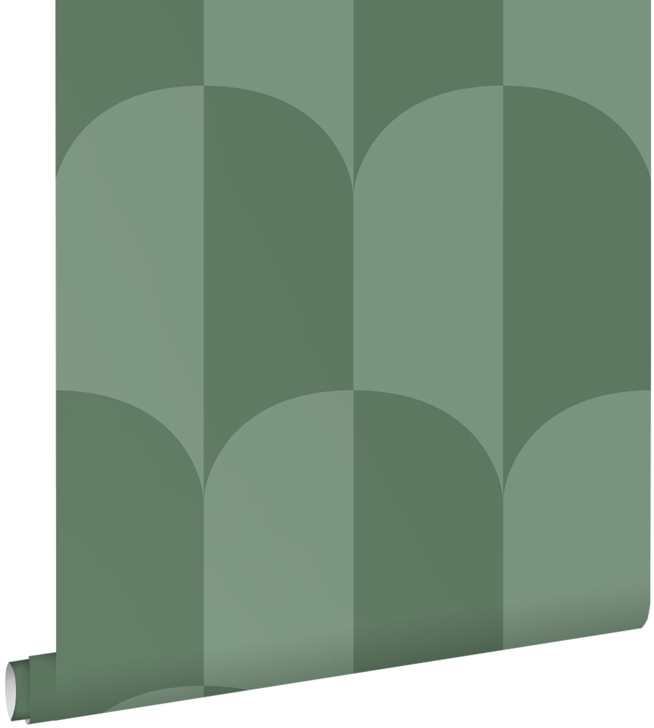 Tapeta motyw art déco szarej morskiej zieleni - 53 cm x 10.05 m - ESTAHOME
