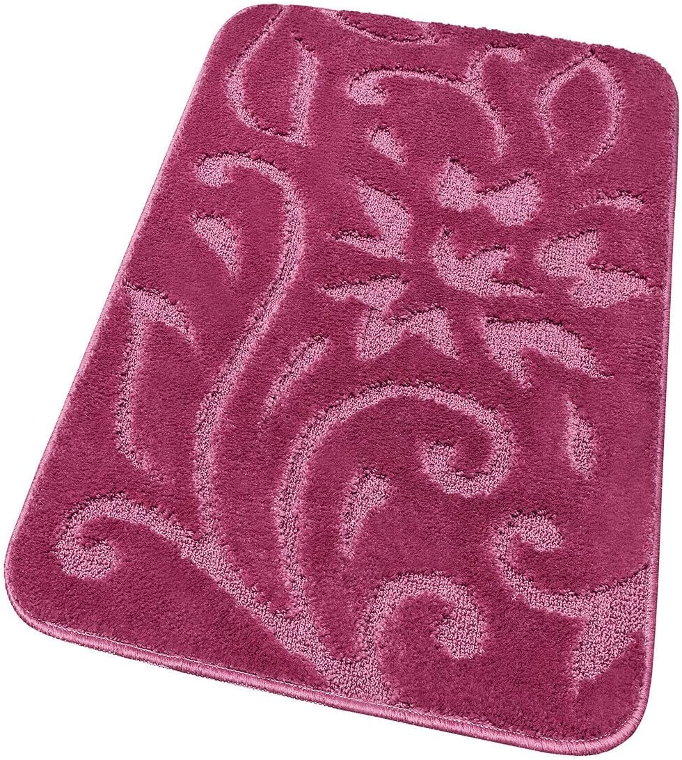 Tapis De Bain Antidérapant Forme Fleur 60x60 Cm - Peluche Absorbante, Dos TPR - Bleu, Lavable En Machine - 6