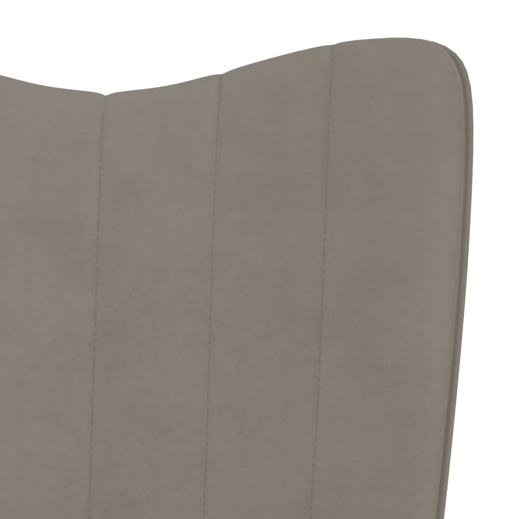 Chaise à bascule | Fauteuil à bascule | Fauteuil de relaxation avec repose-pied Gris clair Velours358866 - 7