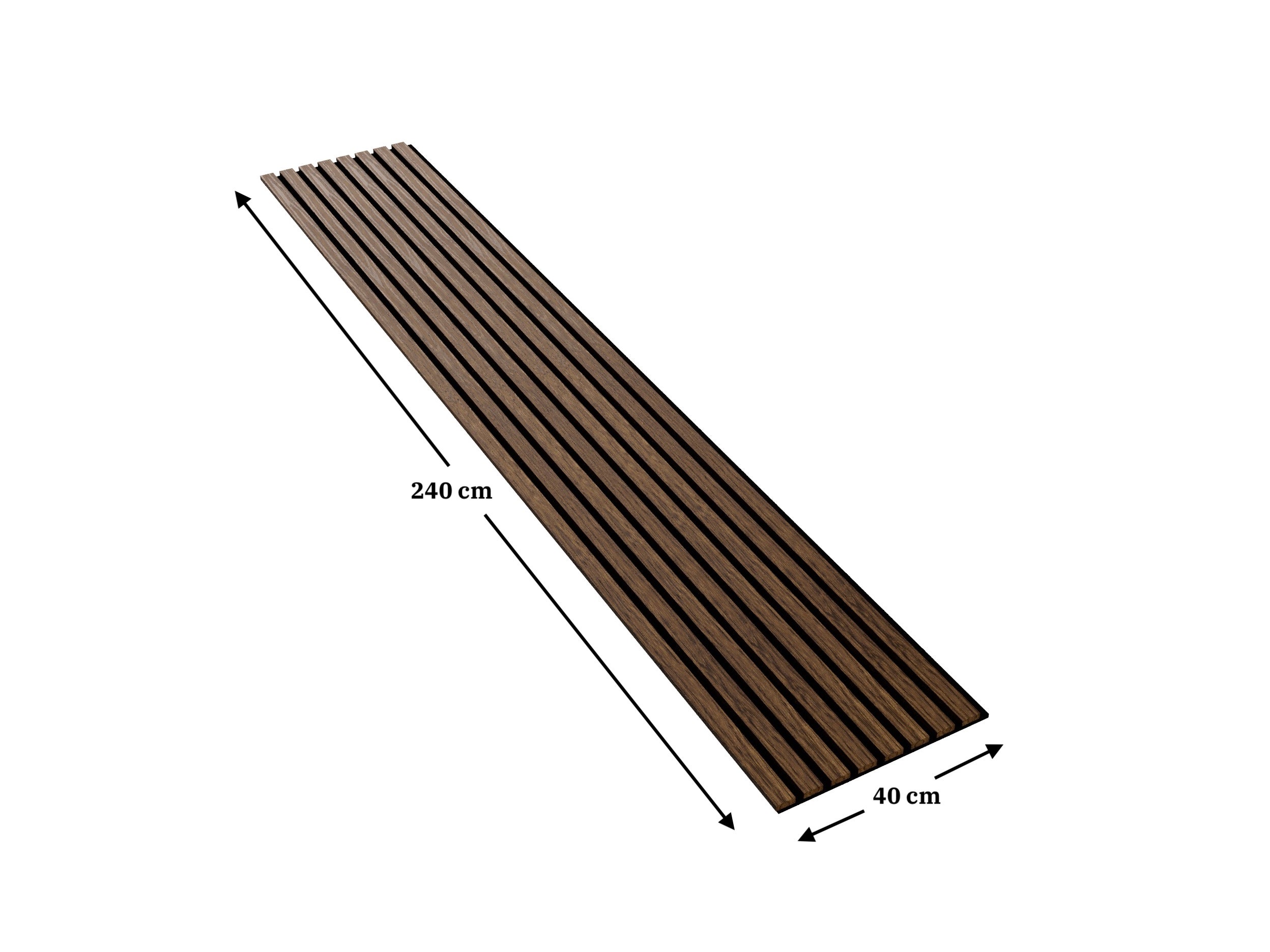 Lot de 2 Panneau Tasseau Acoustique en Bois - Bois de Bouleau Massif - 2400x400mm - Lattes 35mm, Support en Feutre Noir - 2