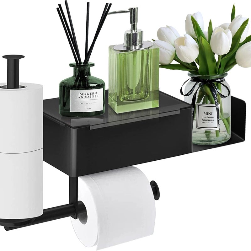 Fototapety do łazienki Uchwyt na papier toaletowy zawiera półki i przegródkę na chusteczki, uchwyt na papier toaletowy zawiera