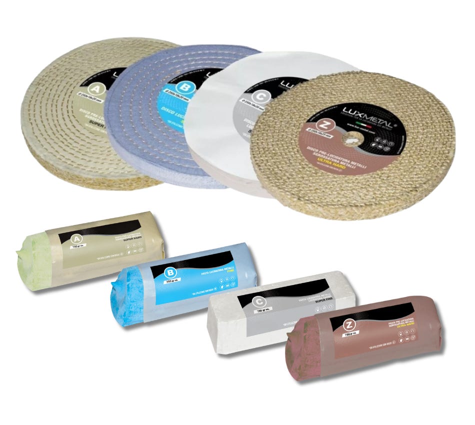 Kit Lucidatura Professionale 4 Paste + 4 Dischi Cotone 150mm - Per Metalli, Acciaio E Alluminio - Foto 9