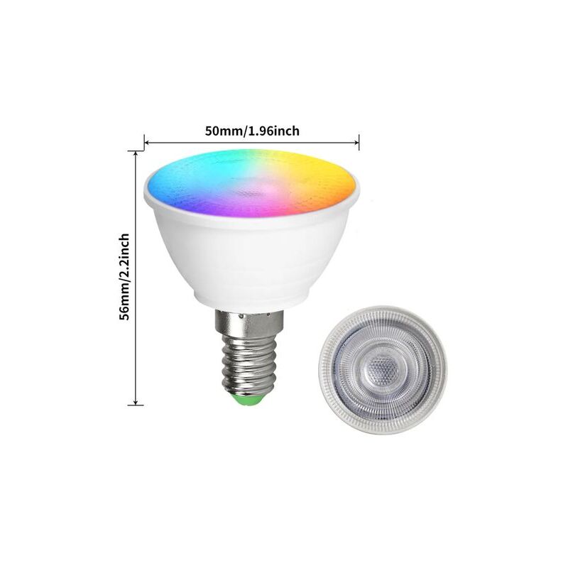 Ampoule LED E14 3W RVB + ampoule de projecteur à changement de couleur blanc froid avec télécommande - 2